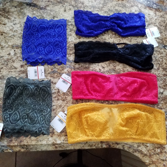 Free People 6 Pc Set! Huge Free People Lace Bandeau Bras. Nwt